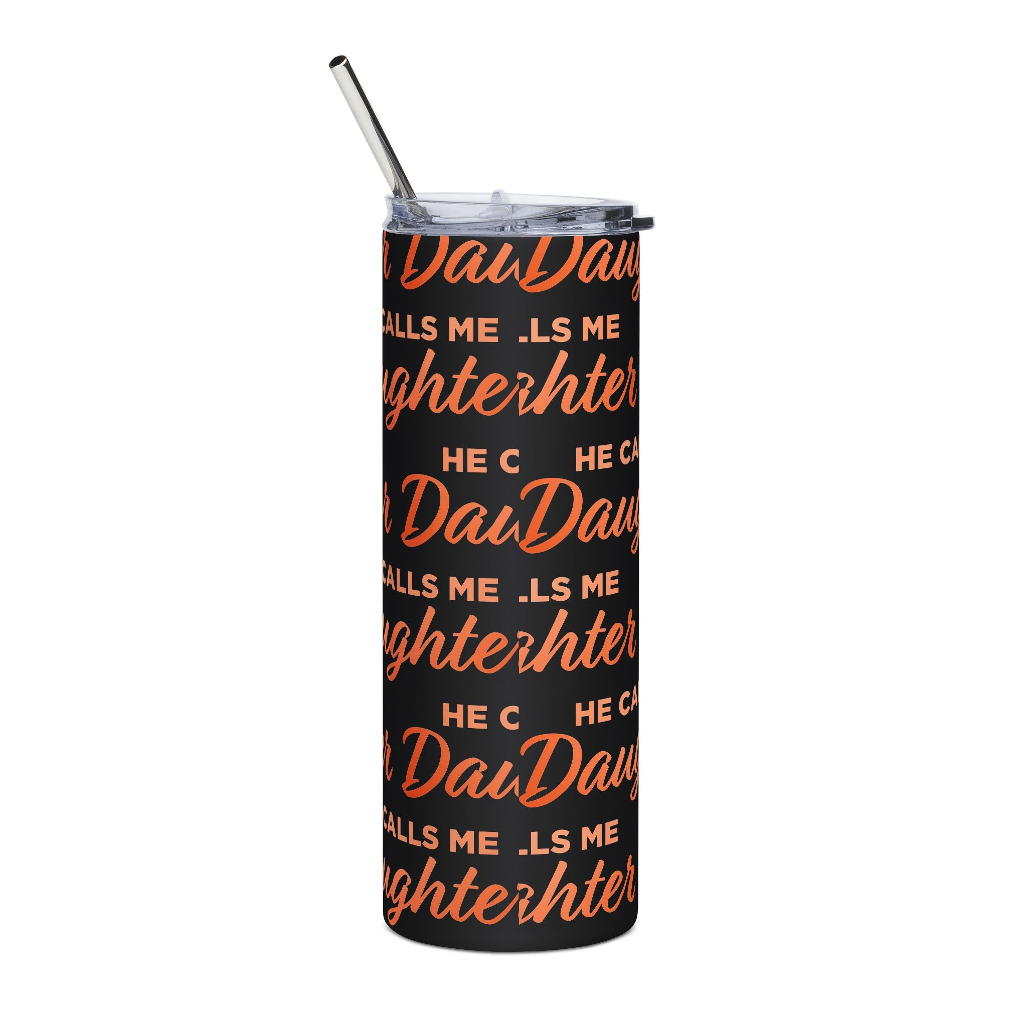 20oz Stainless Tumbler — 'He Calls Me Daughter' Pink Script Travel Cup