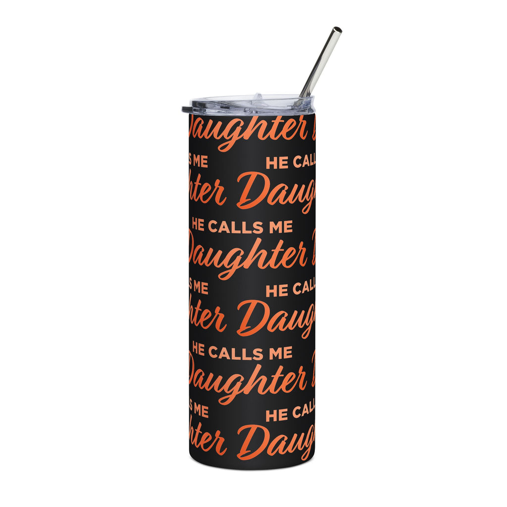 20oz Stainless Tumbler — 'He Calls Me Daughter' Pink Script Travel Cup