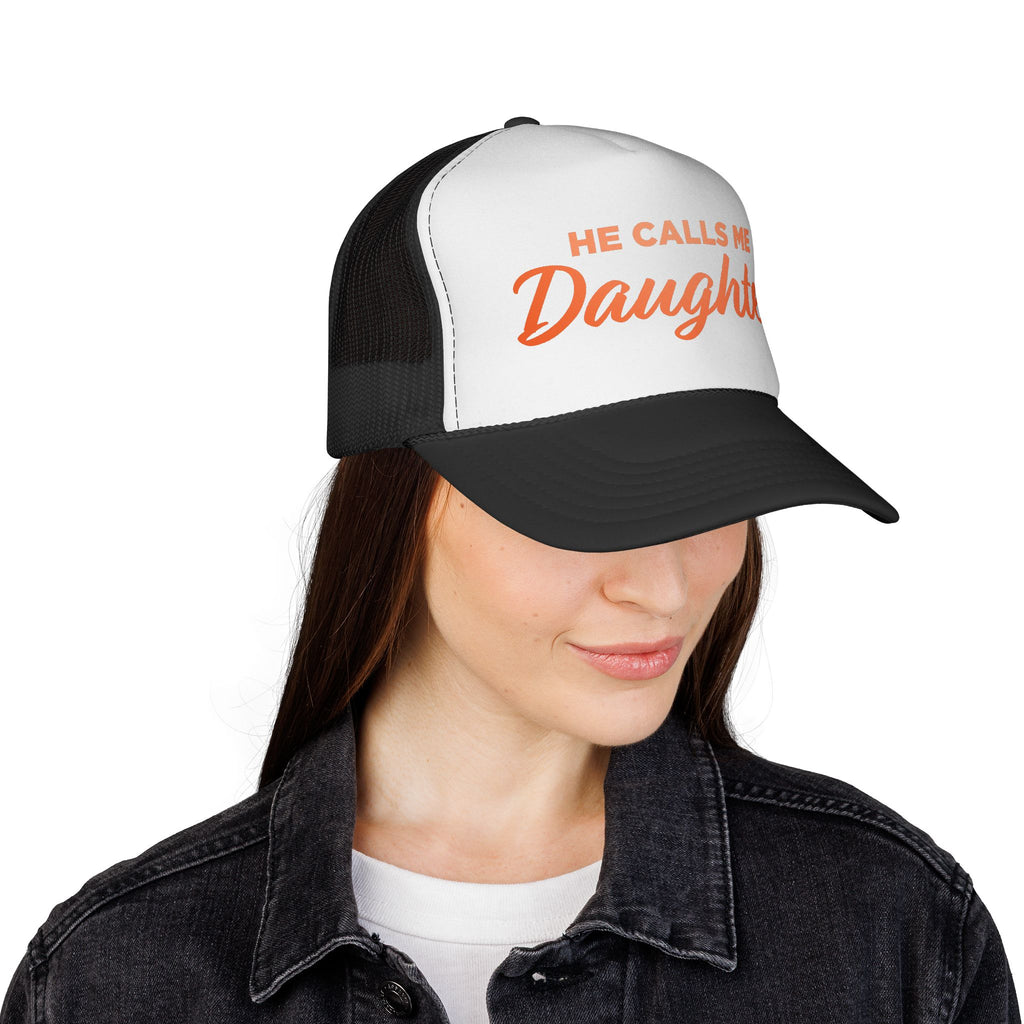 He Calls Me Daughter Trucker Cap – Retro Script Dad & Daughter Gift