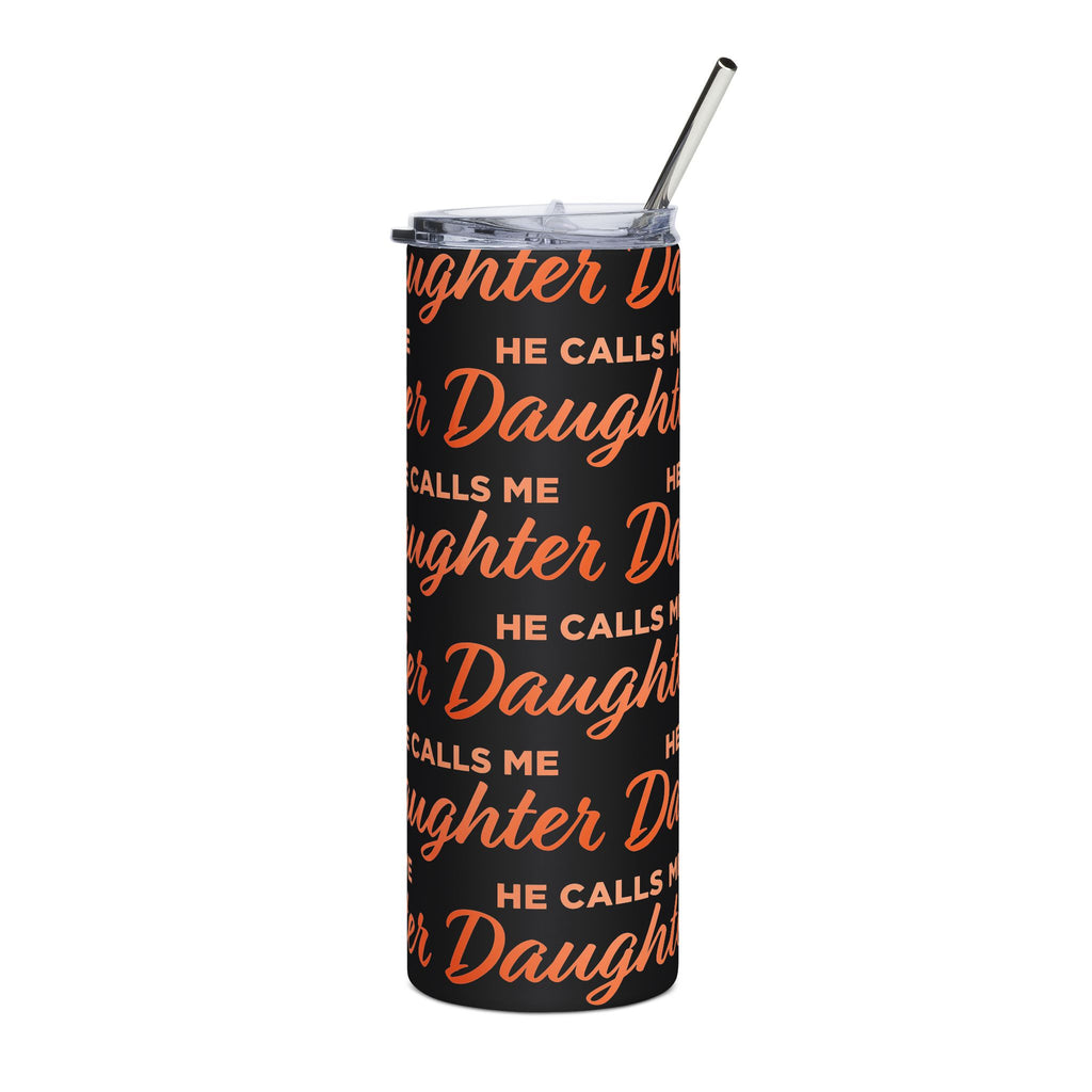 20oz Stainless Tumbler — 'He Calls Me Daughter' Pink Script Travel Cup