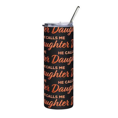 20oz Stainless Tumbler — 'He Calls Me Daughter' Pink Script Travel Cup